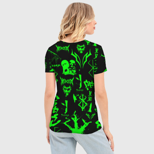 Женская футболка 3D Slim Berserk neon green, цвет 3D печать - фото 4