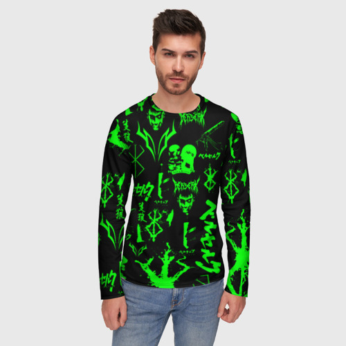 Мужской лонгслив 3D Berserk neon green, цвет 3D печать - фото 3