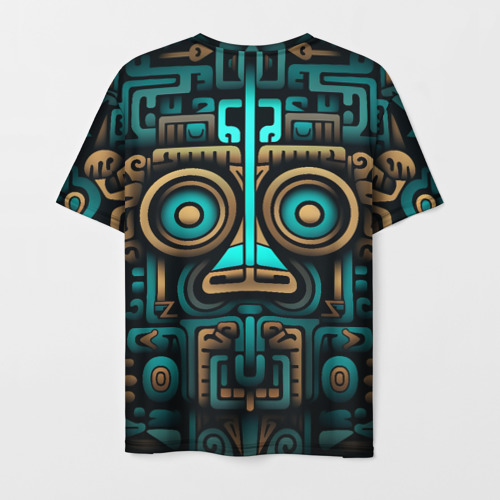Мужская футболка 3D с принтом Орнамент в ацтекском стиле, вид сзади #1