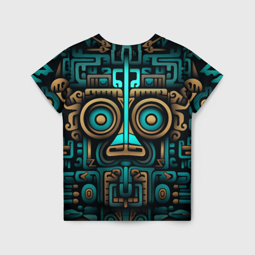 Детская футболка 3D с принтом Орнамент в ацтекском стиле, вид сзади #1