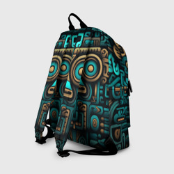Рюкзак с принтом Орнамент в ацтекском стиле для любого человека, вид сзади №1. Цвет основы: белый