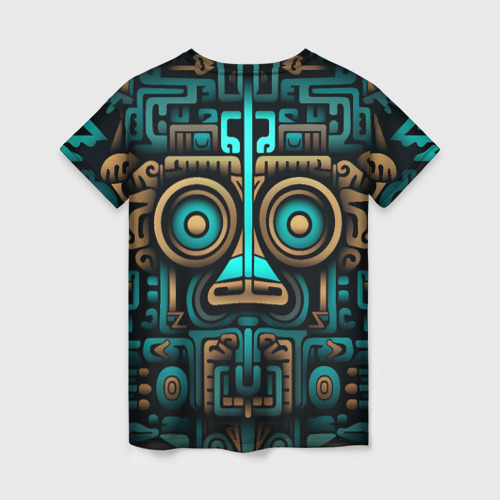 Женская футболка 3D с принтом Орнамент в ацтекском стиле, вид сзади #1