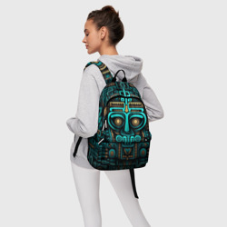 Рюкзак с принтом Орнамент в ацтекском стиле для любого человека, вид спереди №4. Цвет основы: белый