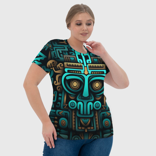 Женская футболка 3D с принтом Орнамент в ацтекском стиле, фото #4