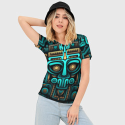 Женская футболка 3D Slim Орнамент в ацтекском стиле - фото 2