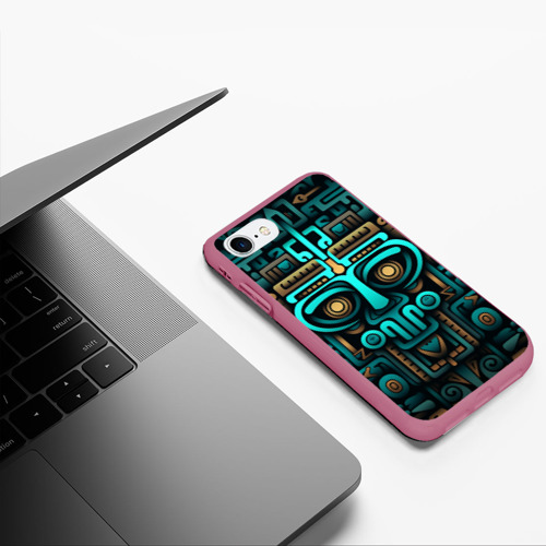 Чехол для iPhone 7/8 матовый с принтом Орнамент в ацтекском стиле, фото #5