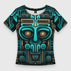 Женская футболка 3D Slim Орнамент в ацтекском стиле