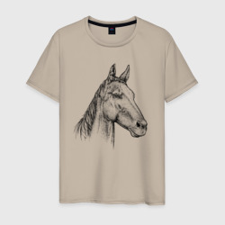 Голова коня – Мужская футболка хлопок с принтом купить со скидкой в -20%