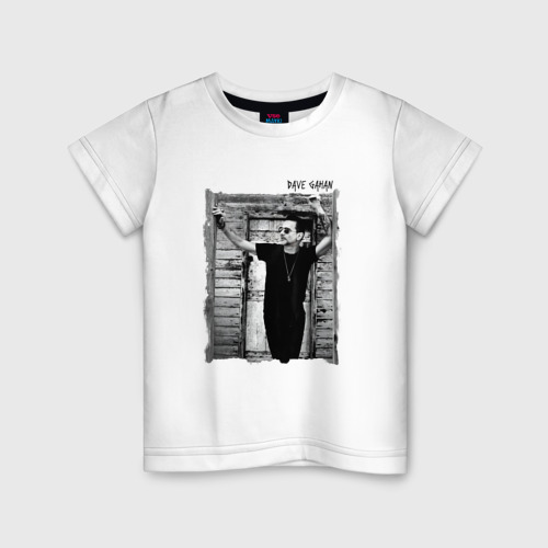 Детская футболка хлопок с принтом Depeche Mode - Dave Gahan by Anton Corbijn, вид спереди #2