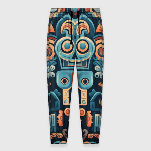 Мужские брюки 3D Симметричный абстрактный паттерн в ацтекском стиле, цвет 3D печать