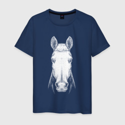 Голова белой лошади анфас – Мужская футболка хлопок с принтом купить со скидкой в -20%