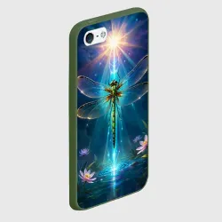 Чехол для iPhone 5/5S матовый Мистическая стрекоза - фото 2