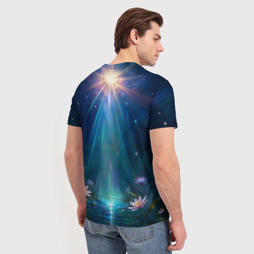 Мужская футболка 3D с принтом Мистическая стрекоза, вид сзади #2