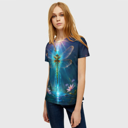 Женская футболка 3D Мистическая стрекоза - фото 2