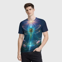 Мужская футболка 3D Мистическая стрекоза - фото 2