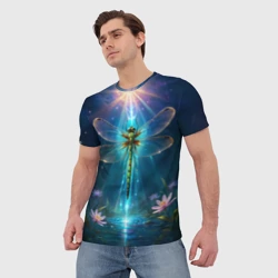 Мужская футболка 3D Мистическая стрекоза - фото 2