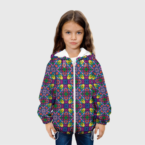 Детская куртка 3D Стеклянная мозаика, цвет белый - фото 4