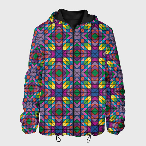 Мужская куртка 3D с принтом Стеклянная мозаика, вид спереди #2