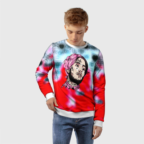 Детский свитшот 3D Lil peep steel rap, цвет 3D печать - фото 3