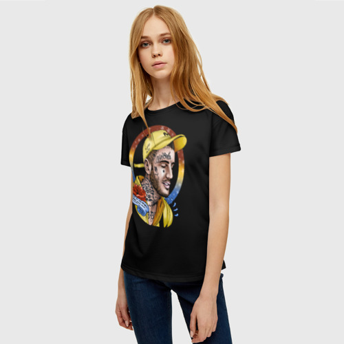 Женская футболка 3D с принтом Lil Peep music, фото на моделе #1