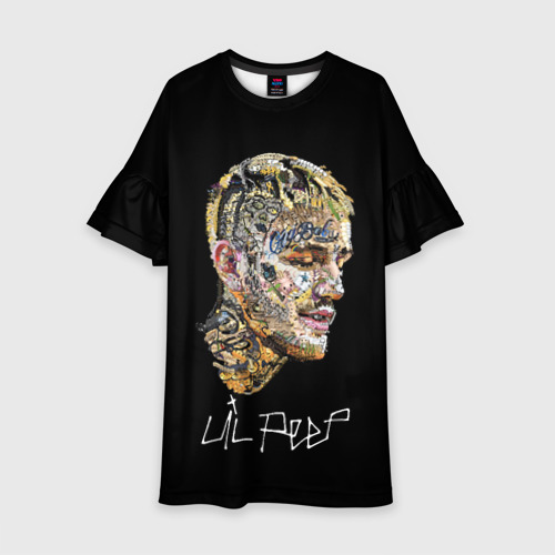 Детское платье 3D Lil Peep mosaic rap, цвет 3D печать