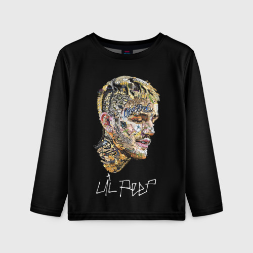 Детский лонгслив 3D Lil Peep mosaic rap, цвет 3D печать