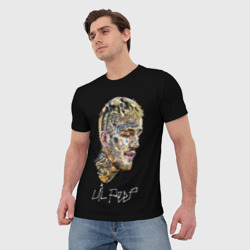 Мужская футболка 3D Lil Peep mosaic rap - фото 2