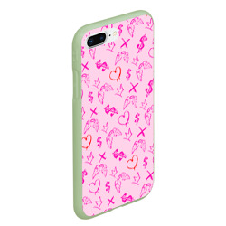 Чехол для iPhone 7Plus/8 Plus матовый Паттерн - розовые граффити  - фото 2