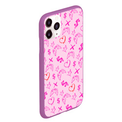Чехол для iPhone 11 Pro Max матовый Паттерн - розовые граффити  - фото 2