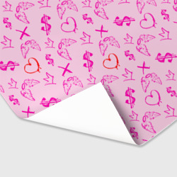 Бумага для упаковки 3D Паттерн - розовые граффити  - фото 2