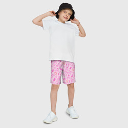 Детские спортивные шорты 3D Паттерн - розовые граффити  - фото 2