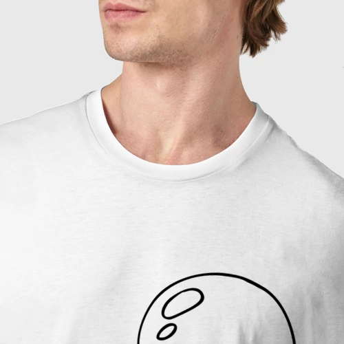 Мужская футболка хлопок с принтом Мишка с воздушным шариком - раскраска, фото #4