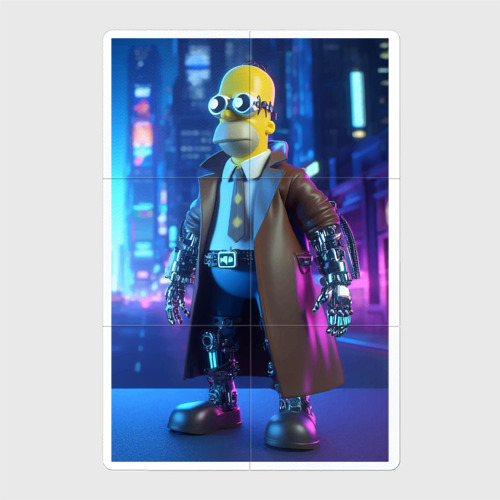 Магнитный плакат 2Х3 Homer Simpson cyber detective ai art