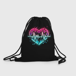 Рюкзак-мешок 3D Разбитое сердце с линией пульса со свечением