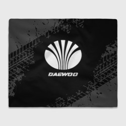 Плед 3D Daewoo speed на темном фоне со следами шин