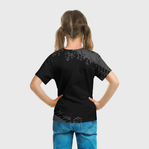 Детская футболка 3D Daewoo speed на темном фоне со следами шин, цвет 3D печать - фото 6