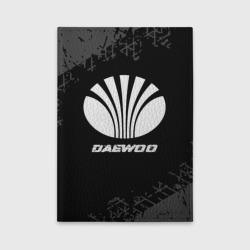 Обложка для автодокументов Daewoo speed на темном фоне со следами шин