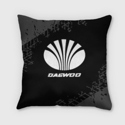 Подушка 3D Daewoo speed на темном фоне со следами шин