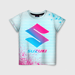 Детская футболка 3D Suzuki neon gradient style