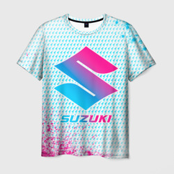 Мужская футболка 3D Suzuki neon gradient style