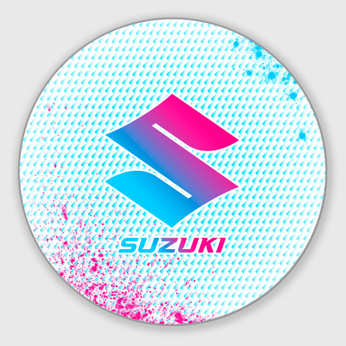 Круглый коврик для мышки Suzuki neon gradient style