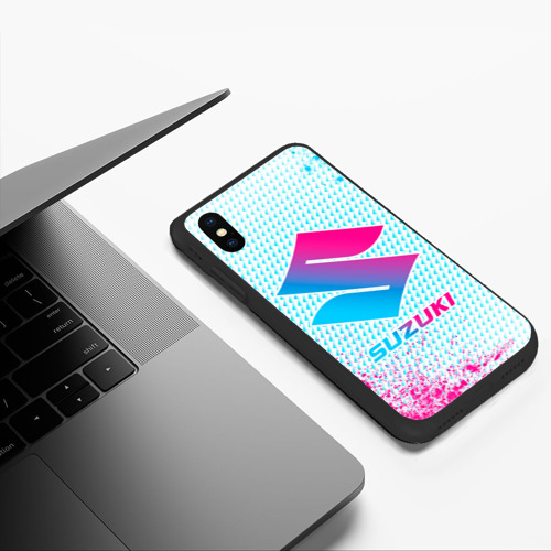 Чехол для iPhone XS Max матовый Suzuki neon gradient style - фото 5