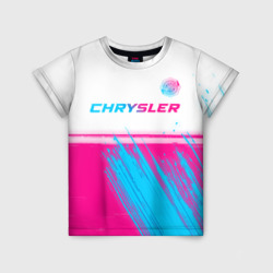 Детская футболка 3D Chrysler neon gradient style посередине