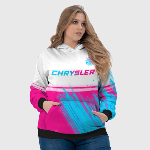 Женская толстовка 3D Chrysler neon gradient style посередине, цвет 3D печать - фото 6