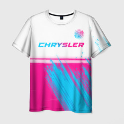 Мужская футболка 3D Chrysler neon gradient style посередине