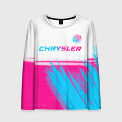 Женский лонгслив 3D Chrysler neon gradient style посередине