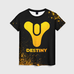 Женская футболка 3D Destiny - gold gradient
