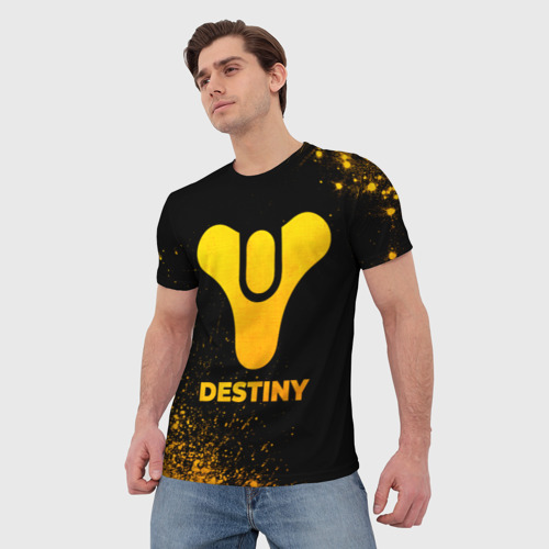 Мужская футболка 3D Destiny - gold gradient, цвет 3D печать - фото 3