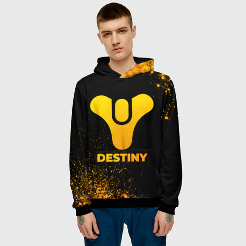 Мужская толстовка 3D Destiny - gold gradient, цвет черный - фото 3