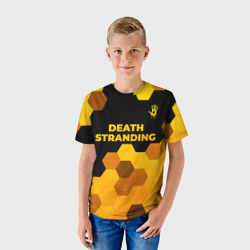 Детская футболка 3D Death Stranding - gold gradient посередине - фото 2